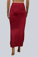 Red Lycra Shapewear Petticoat with Side Cut for Saree Blouse Shaping