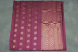 Maroon Silk Cotton Saree with Zari Border and Blouse Piece, Borderless Look, Traditional Square Motifs