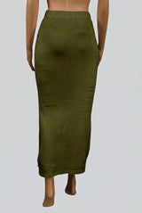 Olive Green Shapewear Petticoat with Side Cut for Saree and Dress