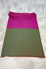 Rani Pink Korvai Soft Silk Border Saree with Gold Zari Buttas and Traditional Floral Border