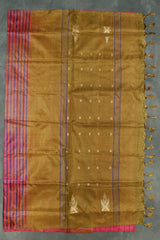 Vaazhai Naar Banana Pith Borderless Saree with Full-Body Buttas - Pink