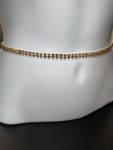 Gold-Tone Two-Layer Rhinestone Hip Chain with Adjustable S-Hook Closure Jewelry JCS Fashions
