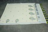 Half White Kerala Cotton Saree with Peacock Embroidery Silver Zari Thread Work