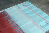 Light Blue Vaazhai Naar (Banana Pith) Borderless Saree with Subtle Butta Motifs for Traditional Wear