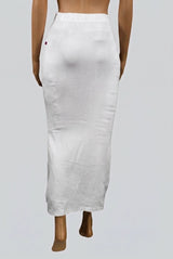 White Shapewear Petticoat with Side Cut for Sarees and Ethnic Wear, Waist Support Underskirt