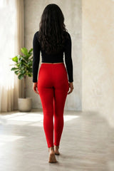 Ankle-Length Leggings in 4-Way Lycra for Ultimate Comfort & Flexibility - AI Model Photo 4