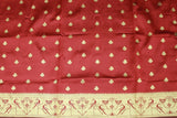Maroon Paithani Pure Silk Saree Peacock Pallu Zari Woven Design Border With Butti