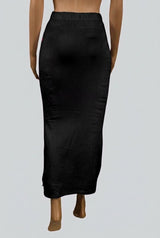 Black Lycra Petticoat with Side Cut for Shapewear Fit - Inskirt