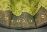 Green Kubera Pattu Saree with Traditional Border and Blouse Piece - Semi Silk