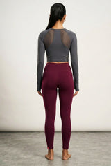 Maroon JCS Elite Ankle-Length Leggings with 4-Way - AI Model Photo 4