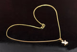 Gold-Tone Textured Chain Necklace with Cubic Zirconia Butterfly Pendant for Women