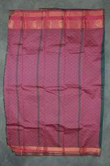 Dark Green Emboss Silk Saree with Traditional Border Design