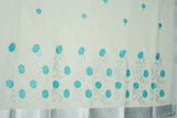Half White Kerala Cotton Saree with Silver Zari Floral Embroidery and Thread Work