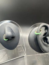 Gold-Tone Beaded Clip-On Nath Nose Ring - Half Hoop Indian Nose Pin Jewelry JCS Fashions Green 0.5 inch