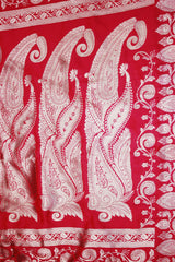 Pink Banarasi Soft Silk Saree with Zari Floral & Mango Motifs Border and Tassels