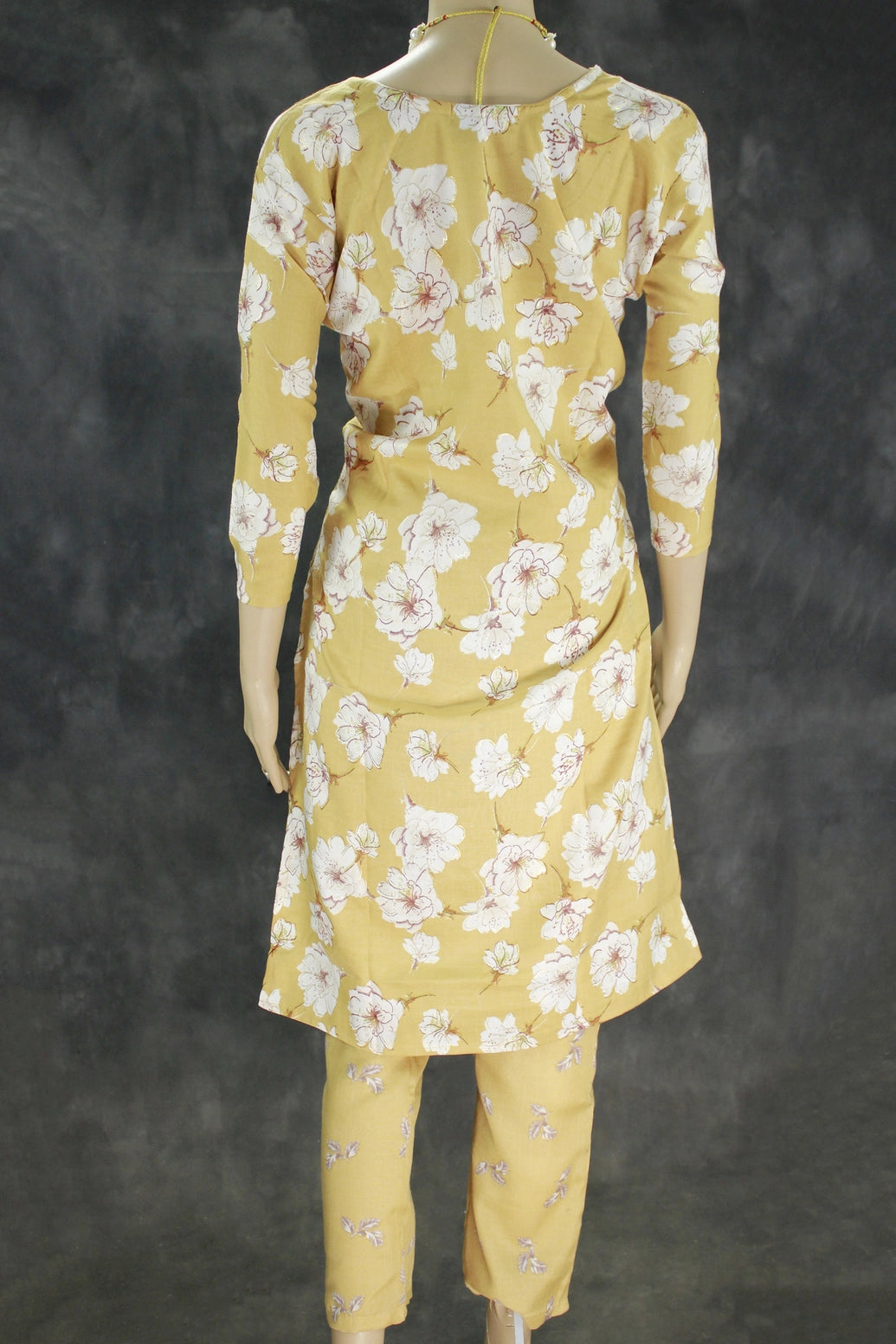 Mustard Yellow Cotton Kurta Set for Women