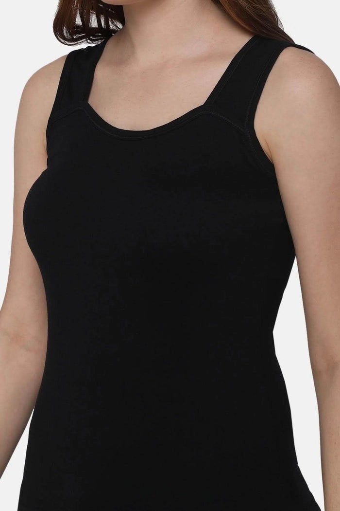 Black Sleeveless Tank Top Innerwear - Round Neck & High Back TankTop JCS Fashions