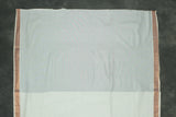 Pure Kerala Cotton Saree with Copper Zari Peacock & Leaf Embroidery, White Body with Traditional Border