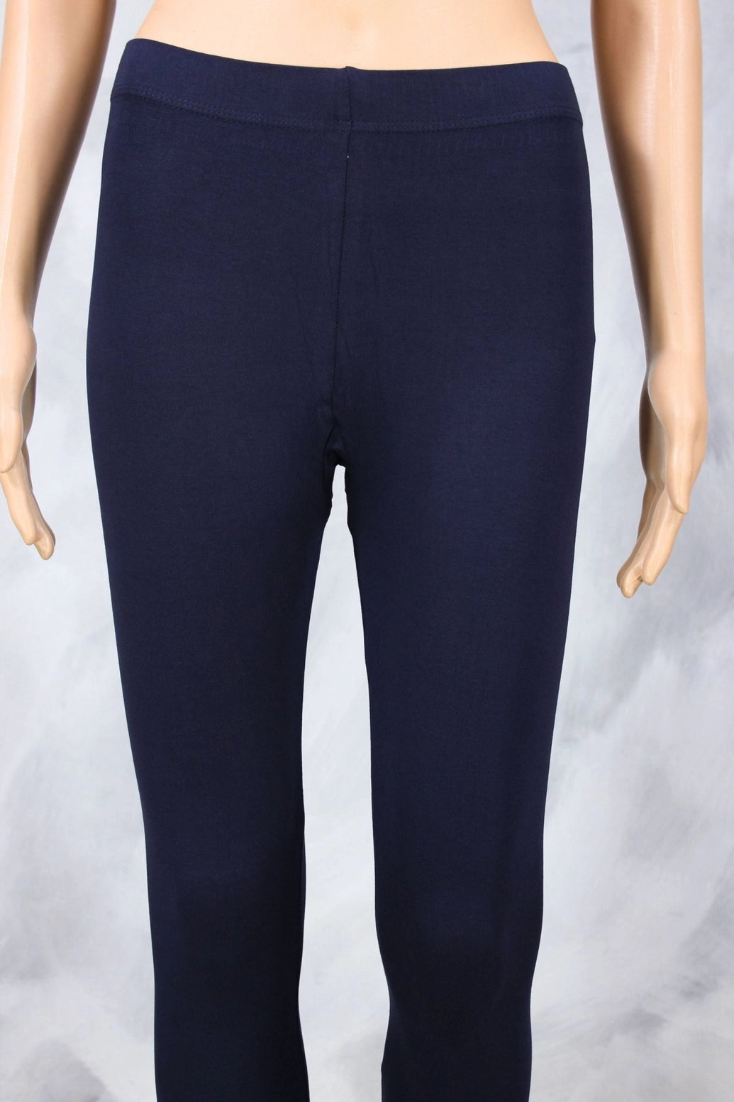 Dark Navy Blue Ankle Length 4 Way Lycra Leggings, Silicon Wash Finish for Smooth Look