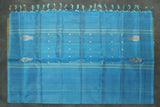 Sea Blue Vaazhai Naar (Banana Pith) Borderless Saree with Small Butta - from Aruppukottai