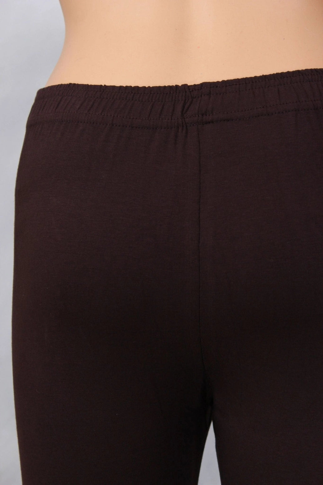 Dark Brown 4-Way Lycra Cotton Leggings with Silicon Wash Finish, Thick Skin-Tight Fit for Daily Wear