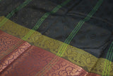Green Emboss Silk Saree with Semi Silk Border Design, Traditional Wedding Wear for Women