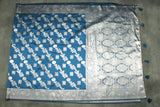 Blue Banarasi Soft Silk Saree with Zari Floral Motifs Border and Opulent Pallu Tassels