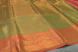 Mehendi Green Bridal Pattu Saree with Full Body Zari Work and Traditional Border