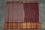 Chocolate Brown Sungudi Cotton Saree with Checked Body and Rich Peacock Gold Zari Double Border - Traditional Festive Wear Saree JCS Fashions