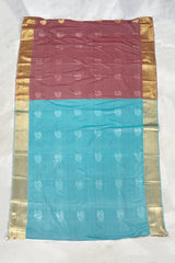 Onion Pink Soft Silk Saree with Contrast Border, Gold Zari Buttas and Floral Zari Border for Traditional Wear