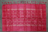 Pinkish Red Vaazhai Naar (Banana Pith) Borderless Saree with Small Buttas