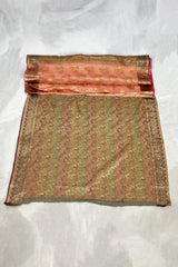 Orange Cotton Oraganza Saree with Grand Pallu and Zari Border, Saree with Blouse for Festive Wear