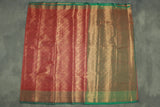 Bridal Red Kubera Silk Saree with Grand Pallu Zari Border and Blouse