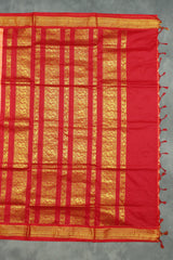 Silk cotton sarees with grand pallu and thick Zari border both sides. Full body small butties. With blouse