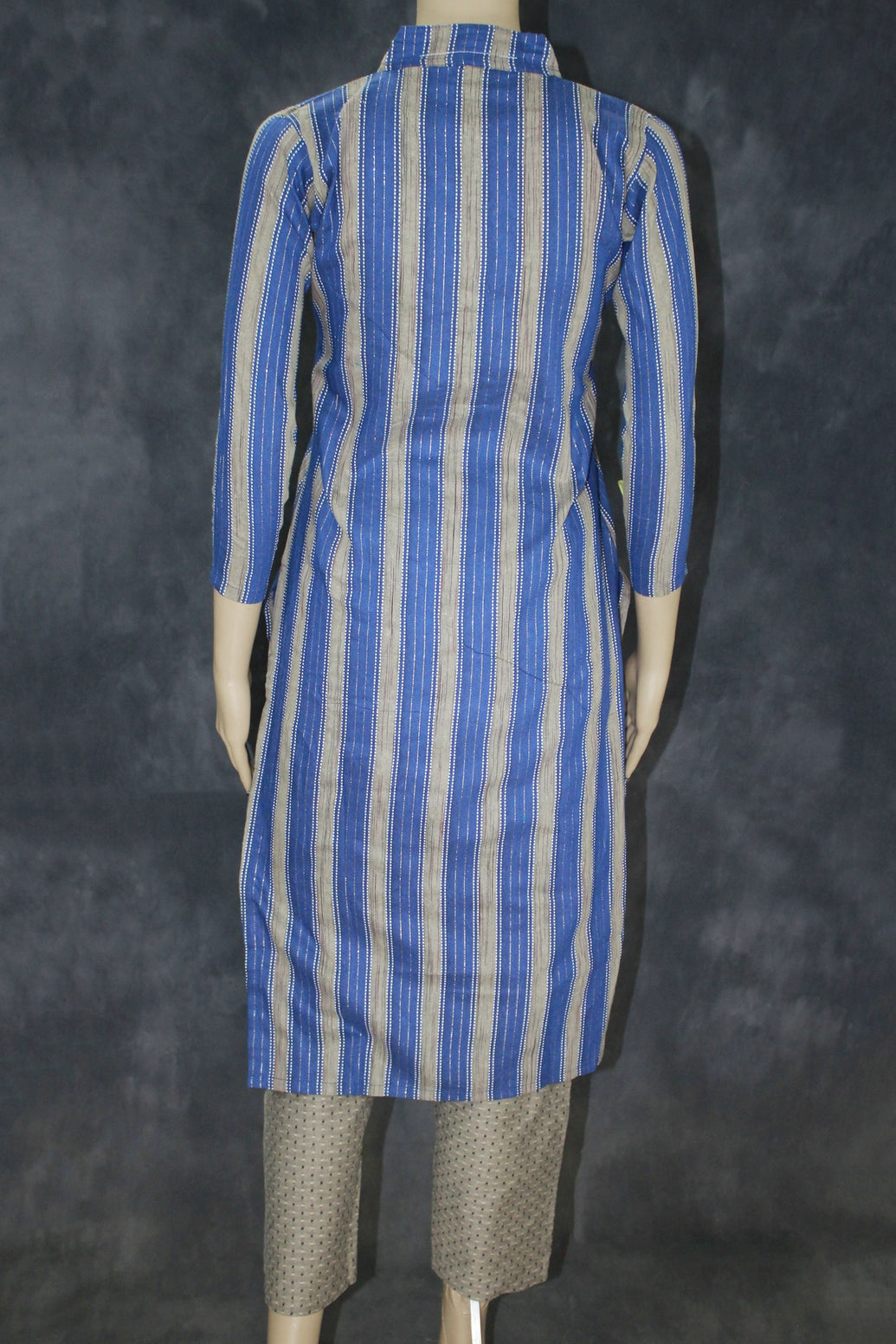 Elegant Blue Cotton Kurti Co-Ord Set with Pant and Dupatta