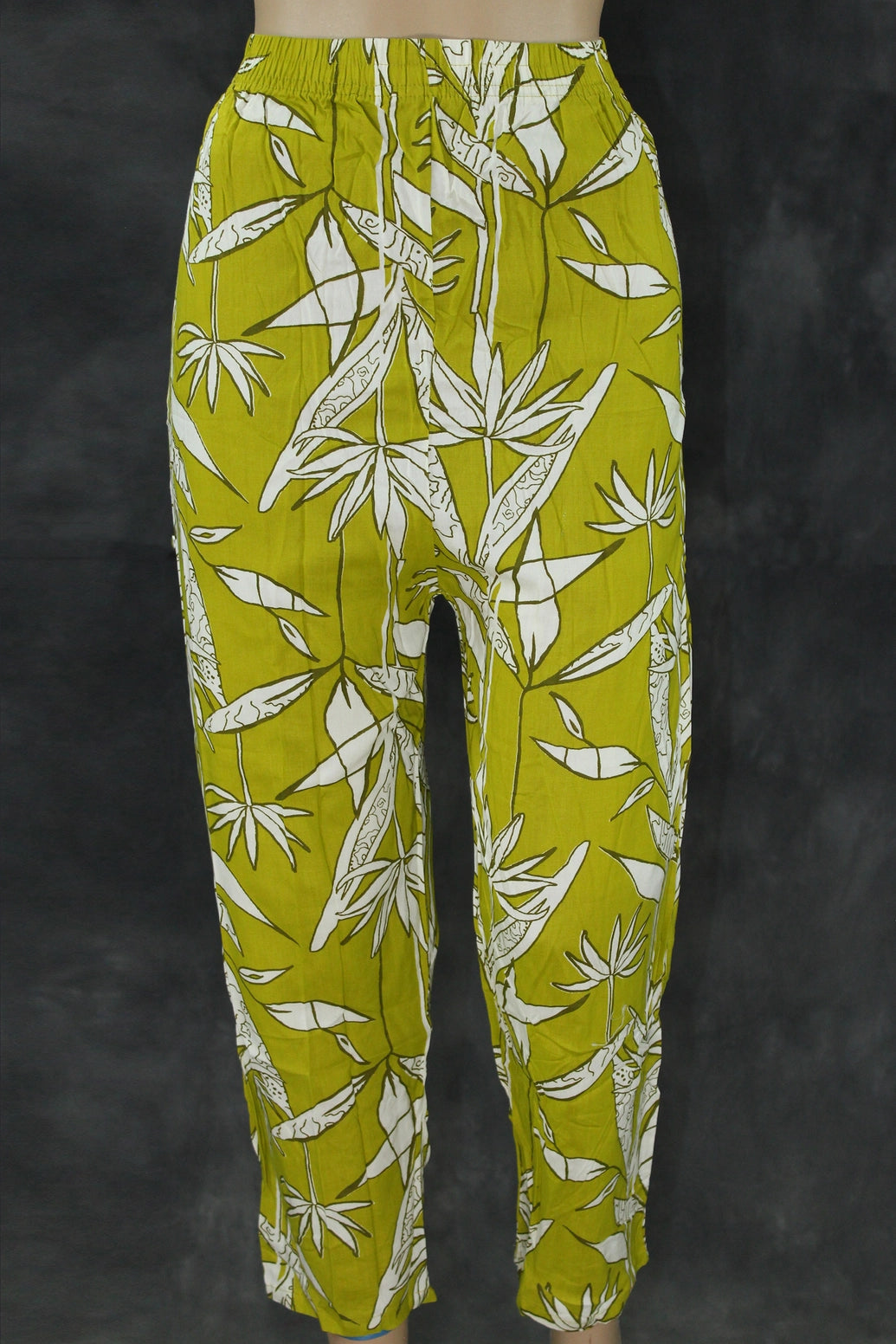 Olive Yellow Rayon 2-Piece co-ord Set with Bead Work Neckline, Elastic Waist Pants and Side Pockets Kurti JCS Fashions