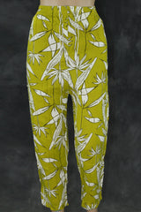 Olive Yellow Rayon 2-Piece co-ord Set with Bead Work Neckline, Elastic Waist Pants and Side Pockets Kurti JCS Fashions