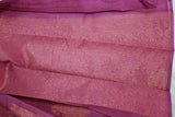 Purple Silk Cotton Saree with Zari Border and Blouse Piece, Border Less Look