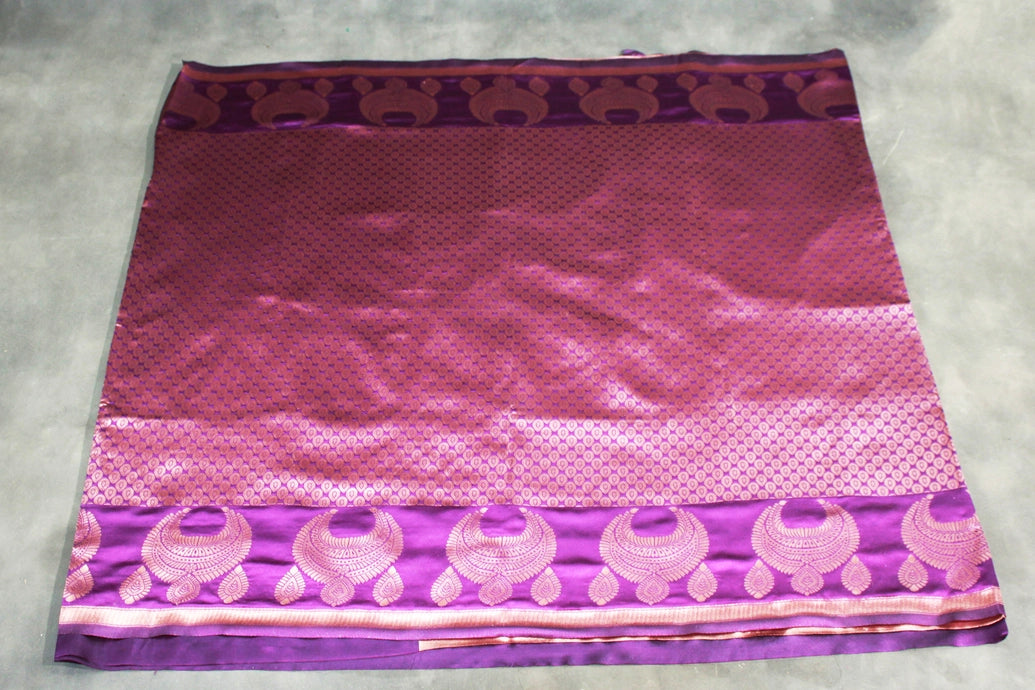 Purple Coconut Silk Saree with Jhumka Weaving in Pallu and Border with Blouse Piece
