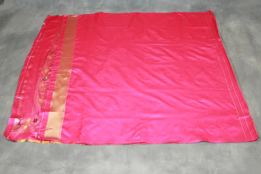 Kamal Paithani Silk Floral Design Pallu Saree With Design Border, Full body small floral butties,  saree comes with blouse