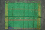 Leaf Green Vaazhai Naar (Banana Pith) Saree with Zari Border and Small Butta