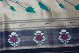 Paithani Tissue Fabric Saree, Full body weaving zari work, saree comes with blouse
