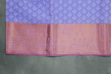 Lavender Emboss Silk Saree with Beautiful Border, Semi Silk Design for Traditional Wear