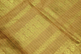 Green Kalyani Cotton Saree with Zari Checked & Peacock Border, Comes with Blouse
