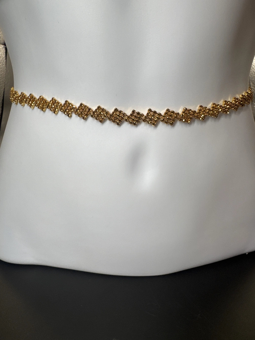 Gold-Tone Zigzag Crystal-Studded Hip Chain - Adjustable Waist Belt for Ethnic Wear Jewelry JCS Fashions