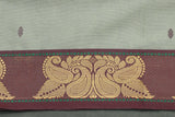 Beige Poly Cotton Butta Saree with Maroon Threaded Gold-Tone Motif Border - Traditional Ethnic Wear Saree JCS Fashions