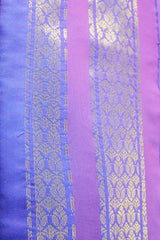 Violet Ponnadai Poly Silk Jacquard Temple Shawl with Zari Pattern and Tassels for Pooja, Weddings, Functions