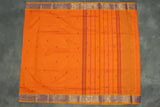 Orange Poly Cotton Saree with Zari Floral Border and Buttas Saree JCS Fashions