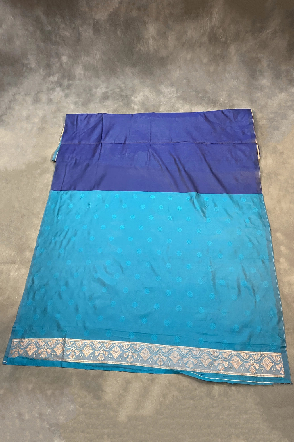 Navy Blue Soft Silk Designer Saree with Floral Weave Pattern and Matching Blouse