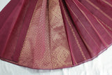 Maroon Silk Cotton Saree with Zari Border, Borderless Design, Comes with Blouse Piece
